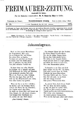 Freimaurer-Zeitung Samstag 10. Juli 1875