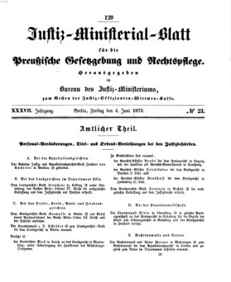 Justiz-Ministerialblatt für die preußische Gesetzgebung und Rechtspflege Freitag 4. Juni 1875