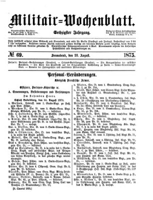 Militär-Wochenblatt Samstag 28. August 1875