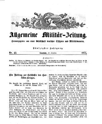 Allgemeine Militär-Zeitung Mittwoch 27. Oktober 1875