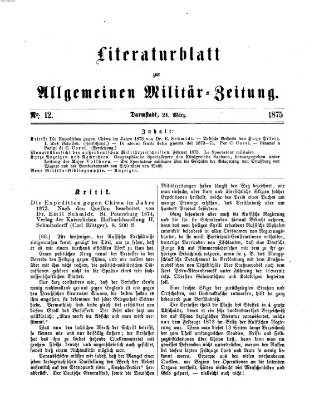 Allgemeine Militär-Zeitung Mittwoch 24. März 1875