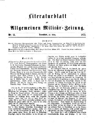 Allgemeine Militär-Zeitung Mittwoch 31. März 1875