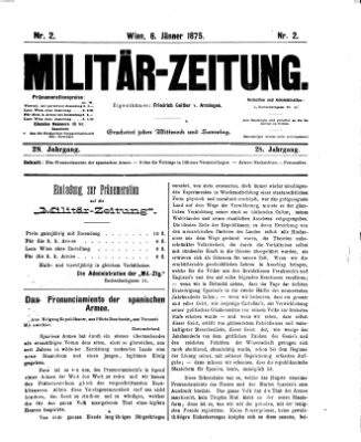 Militär-Zeitung Mittwoch 6. Januar 1875