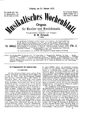 Musikalisches Wochenblatt Freitag 15. Januar 1875