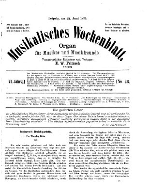 Musikalisches Wochenblatt Freitag 25. Juni 1875