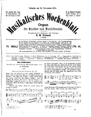 Musikalisches Wochenblatt Freitag 12. November 1875