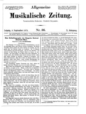 Allgemeine musikalische Zeitung Mittwoch 8. September 1875