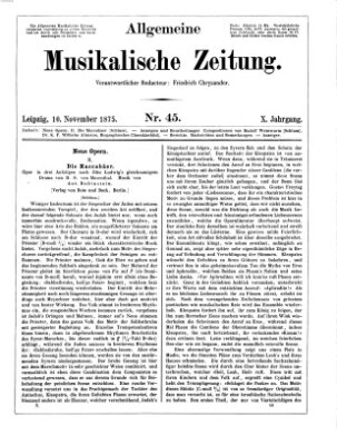 Allgemeine musikalische Zeitung Mittwoch 10. November 1875
