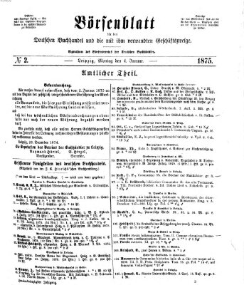 Börsenblatt für den deutschen Buchhandel Montag 4. Januar 1875