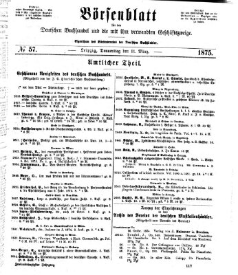 Börsenblatt für den deutschen Buchhandel Donnerstag 11. März 1875
