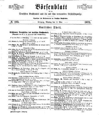 Börsenblatt für den deutschen Buchhandel Montag 10. Mai 1875