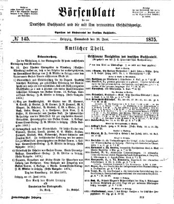 Börsenblatt für den deutschen Buchhandel Samstag 26. Juni 1875