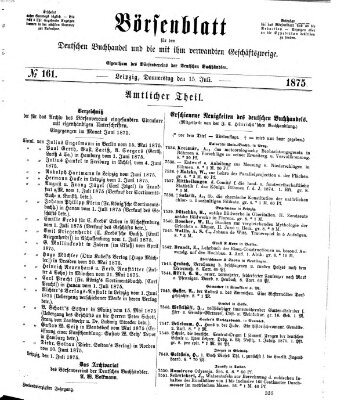 Börsenblatt für den deutschen Buchhandel Donnerstag 15. Juli 1875