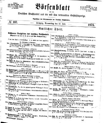 Börsenblatt für den deutschen Buchhandel Donnerstag 22. Juli 1875