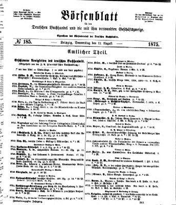 Börsenblatt für den deutschen Buchhandel Donnerstag 12. August 1875
