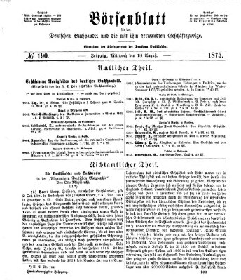 Börsenblatt für den deutschen Buchhandel Mittwoch 18. August 1875