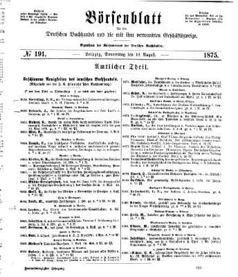 Börsenblatt für den deutschen Buchhandel Donnerstag 19. August 1875