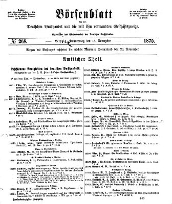 Börsenblatt für den deutschen Buchhandel Donnerstag 18. November 1875