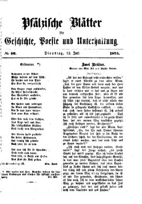 Pfälzische Blätter für Geschichte, Poesie und Unterhaltung (Zweibrücker Wochenblatt) Dienstag 13. Juli 1875