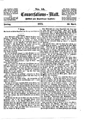 Regensburger Conversations-Blatt (Regensburger Tagblatt) Freitag 30. April 1875