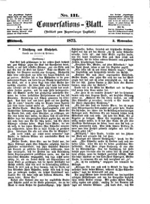 Regensburger Conversations-Blatt (Regensburger Tagblatt) Mittwoch 3. November 1875