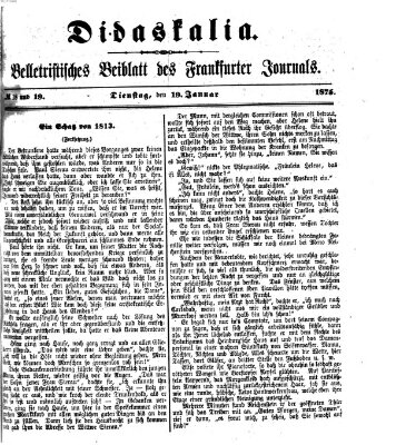 Didaskalia Dienstag 19. Januar 1875
