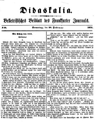 Didaskalia Sonntag 28. Februar 1875