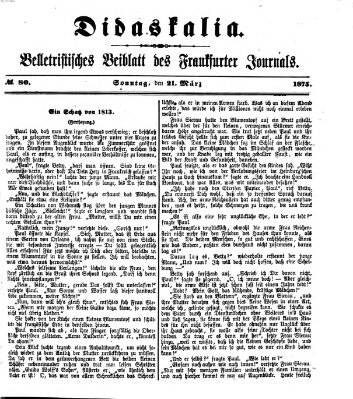 Didaskalia Sonntag 21. März 1875