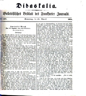Didaskalia Sonntag 18. April 1875