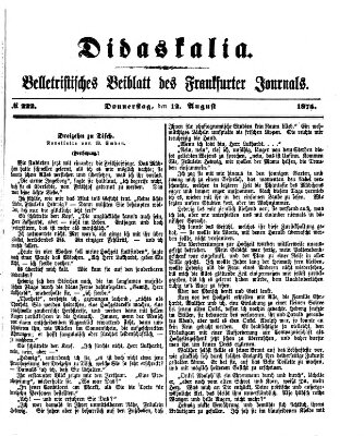 Didaskalia Donnerstag 12. August 1875