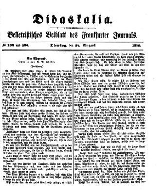 Didaskalia Dienstag 24. August 1875
