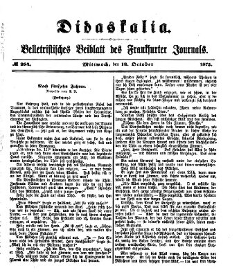 Didaskalia Mittwoch 13. Oktober 1875