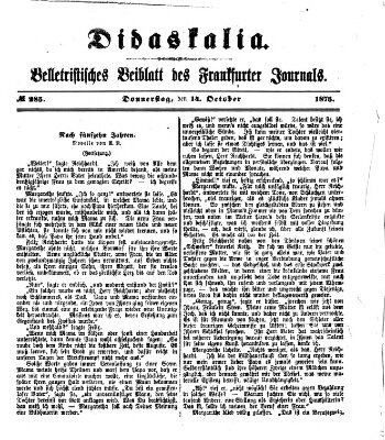 Didaskalia Donnerstag 14. Oktober 1875