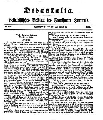 Didaskalia Mittwoch 10. November 1875