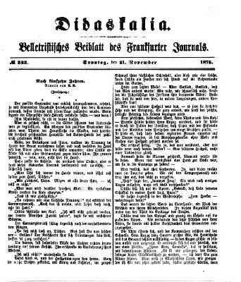 Didaskalia Sonntag 21. November 1875