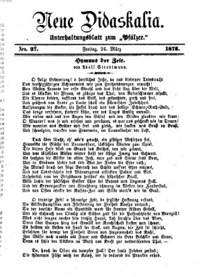 Neue Didaskalia (Pfälzer) Freitag 26. März 1875