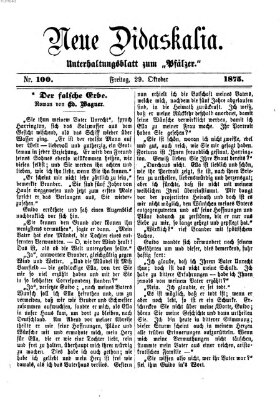 Neue Didaskalia (Pfälzer) Freitag 29. Oktober 1875
