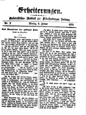 Erheiterungen (Aschaffenburger Zeitung) Montag 4. Januar 1875