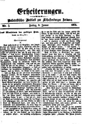 Erheiterungen (Aschaffenburger Zeitung) Freitag 8. Januar 1875