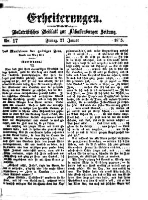 Erheiterungen (Aschaffenburger Zeitung) Freitag 22. Januar 1875