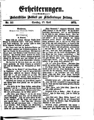 Erheiterungen (Aschaffenburger Zeitung) Samstag 17. April 1875