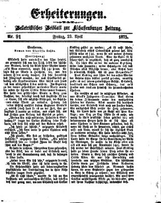 Erheiterungen (Aschaffenburger Zeitung) Freitag 23. April 1875