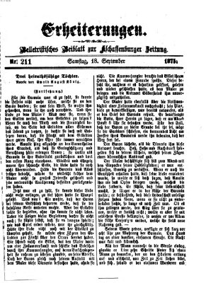 Erheiterungen (Aschaffenburger Zeitung) Samstag 18. September 1875
