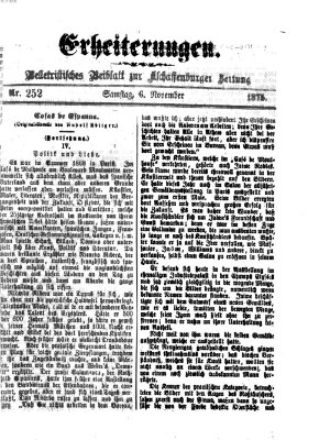 Erheiterungen (Aschaffenburger Zeitung) Samstag 6. November 1875