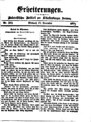 Erheiterungen (Aschaffenburger Zeitung) Mittwoch 17. November 1875