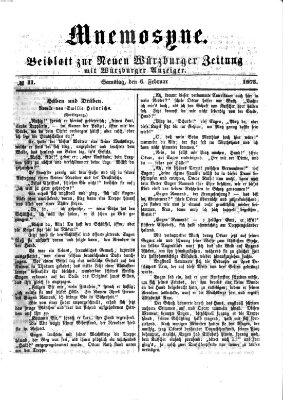 Mnemosyne (Neue Würzburger Zeitung) Samstag 6. Februar 1875