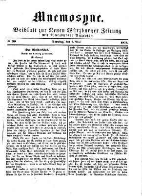 Mnemosyne (Neue Würzburger Zeitung) Samstag 1. Mai 1875