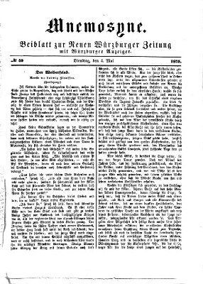 Mnemosyne (Neue Würzburger Zeitung) Dienstag 4. Mai 1875