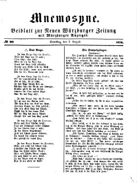 Mnemosyne (Neue Würzburger Zeitung) Samstag 7. August 1875