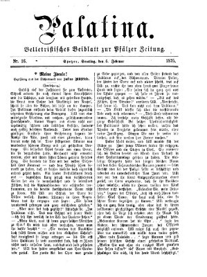 Palatina (Pfälzer Zeitung) Samstag 6. Februar 1875